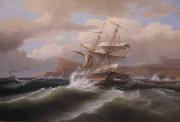Thomas Birch An American Ship in Distress Spain oil painting artist
